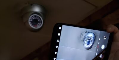 Find surveillance by shooting with a cell phone