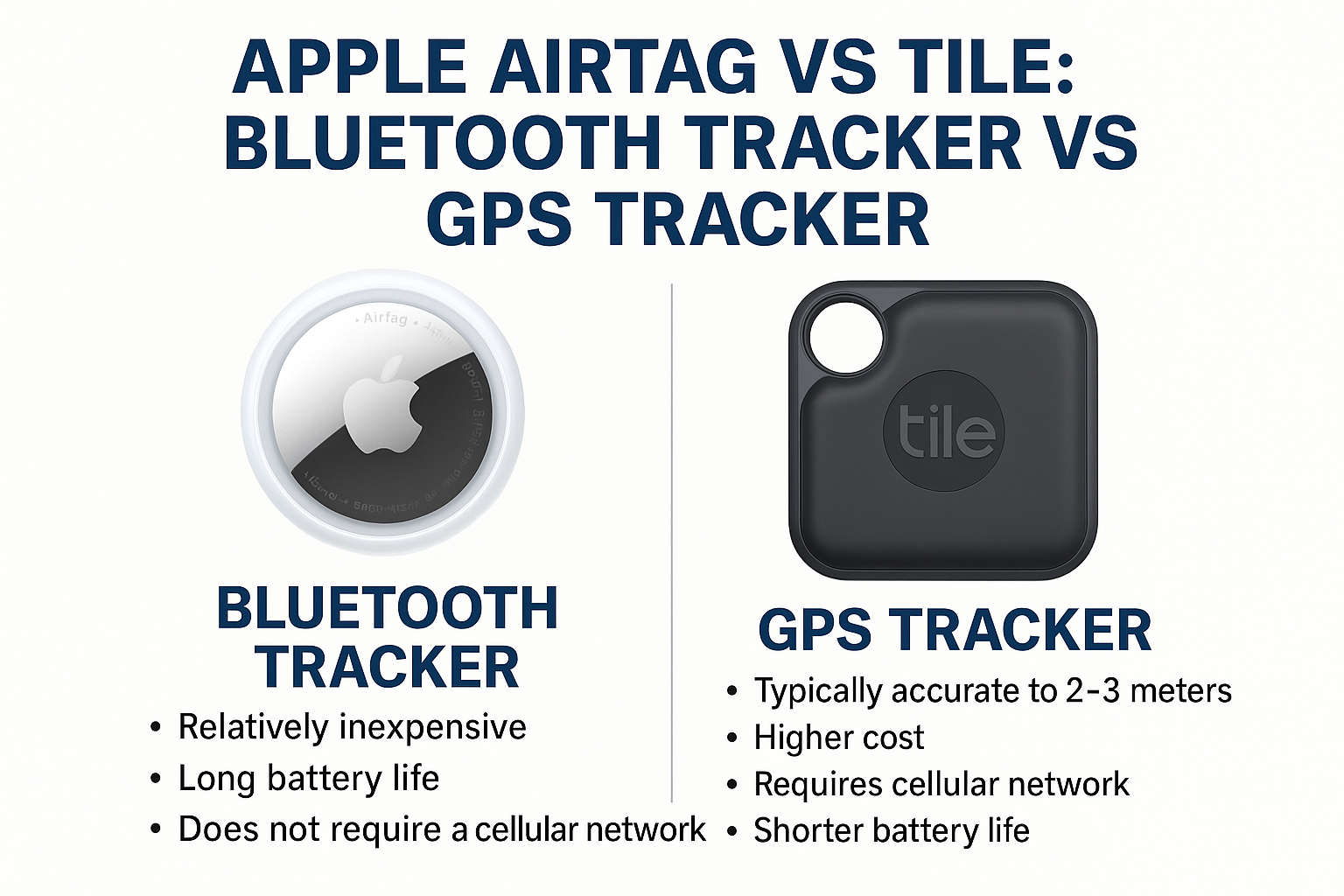 Apple AirTag vs Tile vs GPS Trackers